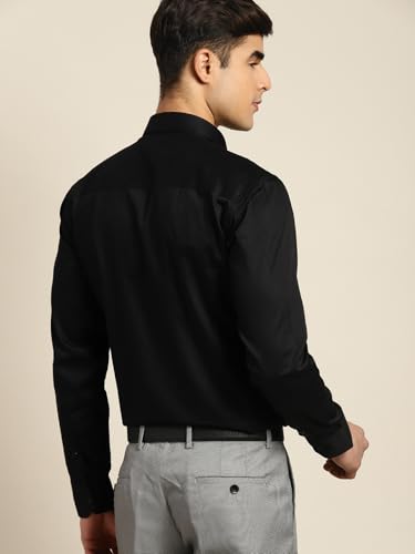 Image of Hancock Men White Pure Cotton Slim Fit Formal Shirt(5444White)