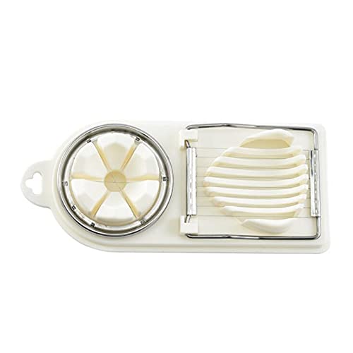 xinxigang Coupe-œufs de Cuisine Deux en Un, Séparateur D'oeufs en Conserve D'oeufs de Fleur de Pin en Acier Inoxydable, Trancheuse Fantaisie D'oeufs Multifonction,D Cover