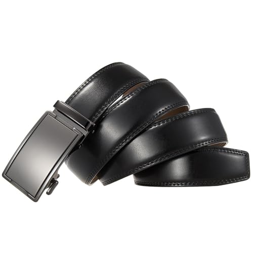 Luxury Leather Ratchet Belts For Men - Automatic Buckle For Casual & Formal Wear3