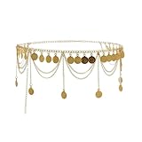 DOKRIN Cinture da donna,Catena da vita con nappe dorate, accessorio retrò per cintura metallica per abito