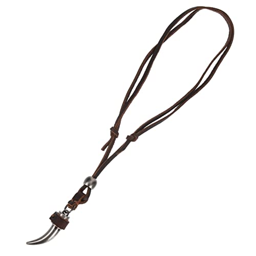 HAPINARY - HAPINARY De Loup Tribal Bijoux Pull Chaîne Viking Décor De De Loup Tour De Cou Gothique Déguisement Viking Cuir Homme Bobine D'arrêt Punk