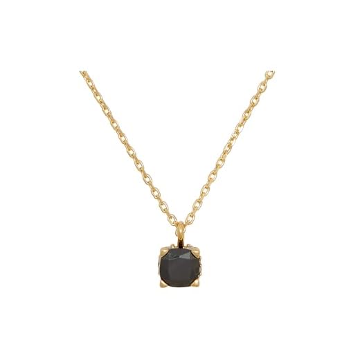 kate spade new york Little Luxuries 6mm Square Pendant, Jet, One Size