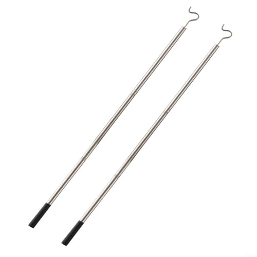 TDCuizent Asta appendiabiti in acciaio inox con gancio per armadio, 134 cm, design a tubo filettato resistente, per armadio, lavanderia, soluzione salvaspazio