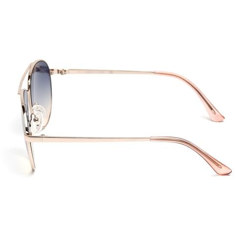 Women's Metal Sun Glasses Polarized Oval Sunglasses, Gold, 59/17/1403