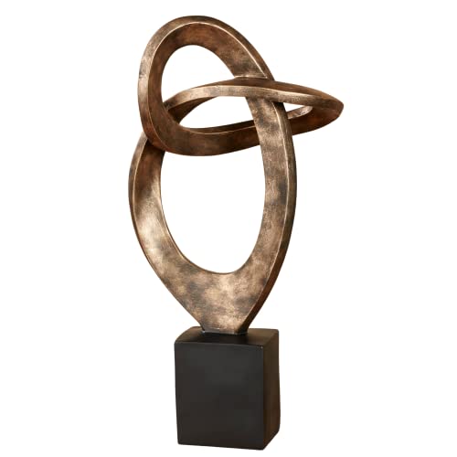 Escultura de Mesa Abstracta Eternal Love 23 Pulgadas Dorado Antiguo
