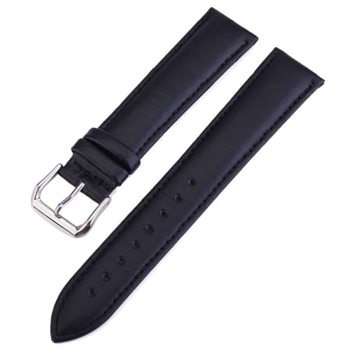 Bracelet de montre en cuir de remplacement avec boucle d'attache en acier inoxydable