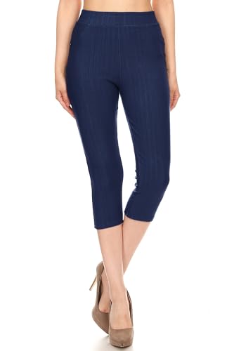 Image of Leggings Depot Women's Cotton Blend Stretch Pull-on Jeggings Casual Pants with Pockets (Available in Plus Size)