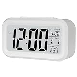 Pas de bruit : les horloges numériques de chambre ont la fonction de silence et n'ont pas de bruit de tic-tac. Cela le rend particulièrement adapté aux personnes sensibles au bruit et n'affecte pas votre sommeil.