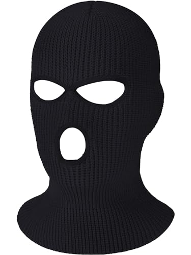 SATINIOR 3 Holes Full Face Cover Outdoor Balaclava Knitted Neck Gaiter Ski Mask for Sports Cycling