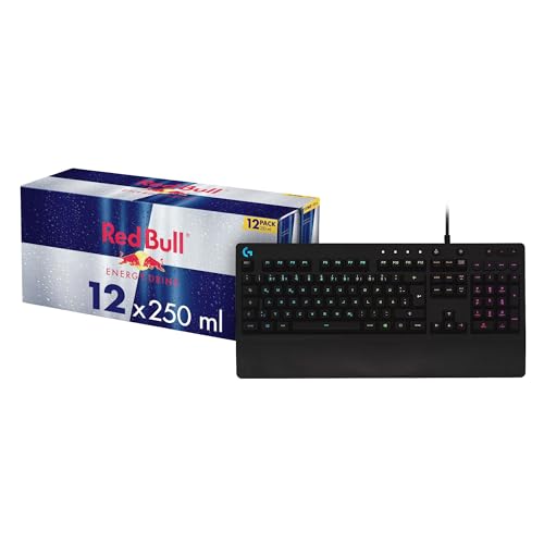 Logitech G213 Prodigy Gaming-Tastatur + Red Bull Energy Drink Dosen Getränke 12er Palette, EINWEG (12 x 250 ml)