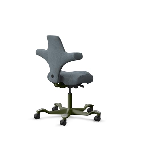 Image of HAG Capisco Standard Chair-Moss Green Frame-Upholstered Dark Gray