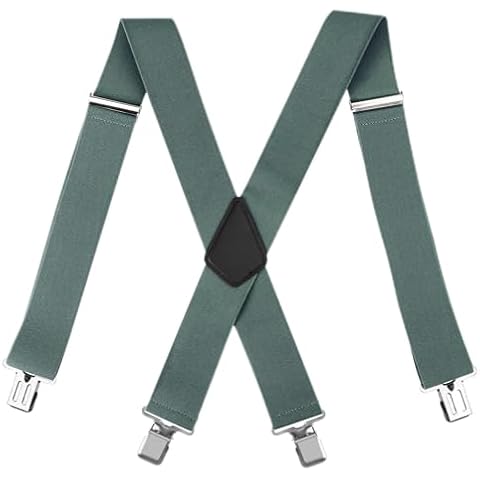 LoonTien BroCloth Mens Braces For Trousers 4 x Strengthened Clips Cover