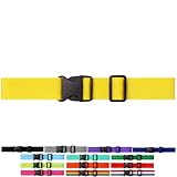 スーツケースベルト 目印 おしゃれ かわいい 海外 旅行 ロック スーツケース ベルト バンド 荷物 目立つ 派手 長さ調節 2m (イエロー)
