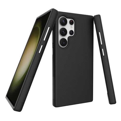 Image of NOXO Ultra-Hybrid Triangle Back Case Cover for Samsung Galaxy S25 Ultra, | Shockproof Design | Camera Protection | Soft TPU & Rugged PC | Bumper Case Cover for Samsung S25 Ultra, (Coal Black)