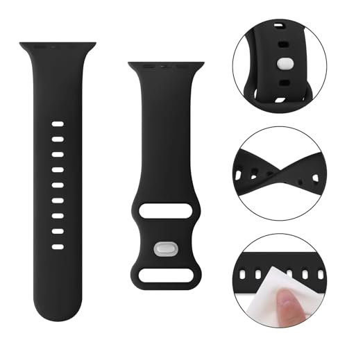 Image of Tobfit 3-Pack Strap Compatible with Apple Watch Series 10 /9 /8 /7 /6 /5 /4 /3 /2 /1 /SE 1 2 - 38mm /40mm /41mm /42mm /44mm /45mm /49mm Replacement Band for Men & Women (Smartwatch Not Included)