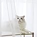 PHILEASY Window Sheer Curtains 84 Inches Long 2 Panels White Sheer Curtain Clear Transparent Basic Rod Pocket Panel 15 Colors 10 Size for Bedroom Living Room Yard Kitchen