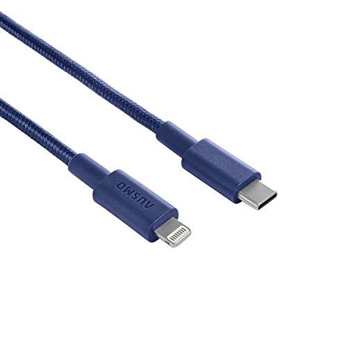 Ausmo Fast Charging IOS Cable Rugged and Premium Braided Cable Compatible with Apple Iphone X/XS Max/XR/8/8 Plus/7/7 Plus/6/6s Plus/5s/5/SE/Pad Mini/Air - Stone Grey (Xtra CORE 4 Feet / 1.2 Meter)