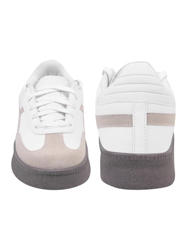 Image of Shoetopia Women's Casual Sneakers || Lace-Up Low-Top Shoes with Cushioned Sole || Trendy Daily Footwear Walking