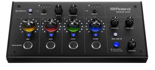 Mezclador de doble bus para gaming Roland BRIDGE CAST | Interfaz de streaming de audio y mezclador...