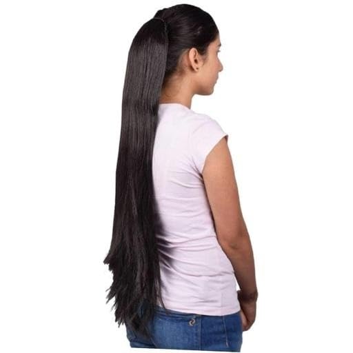 28 Inch Straight Hair Extension Clutcher Clip Synthetic Long Length Hair Piece For Women And Girls Natural Look Volume Enhancement Brown Free Size-image-32