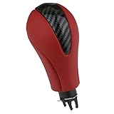 APPERFiT Gear Shift Knob for Automatic Transmission Gear Shifter 34910-JK03A 34910-1LA6C Compatible with Infiniti EX35 FX35 FX50 G25 G35 G37 Q60 QX50 QX56 QX70 Red & Carbon Fiber