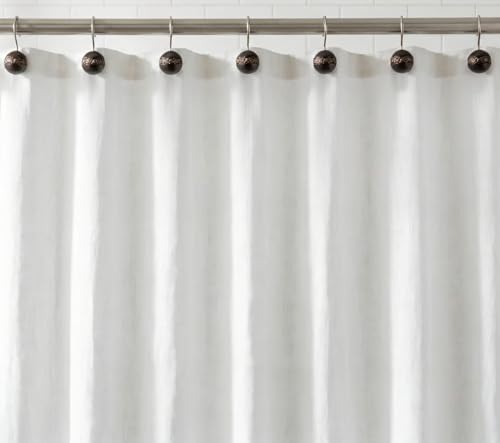 Image of Creative Scents Dublin Brown Shower Curtain Hooks Decorative | Set of 12 | Shower Curtain Rings