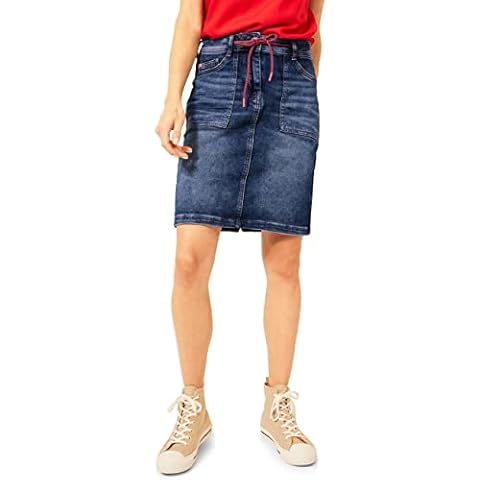 Cecil Women's B361145 Denim Skirt, Mid Blue Wash, 29W Cover