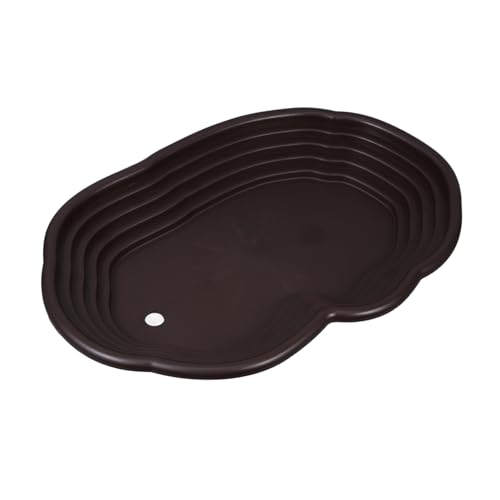 Toyvian Large Tortoise Soaking Basin Ramp Reptile Water Dish for Turtle Habitat Bathing