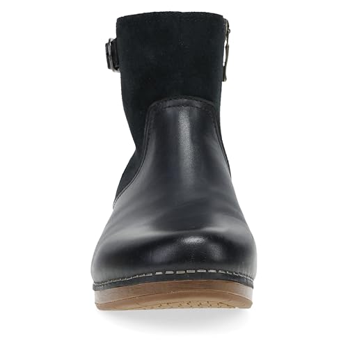 Image of Dansko Monique Women's Equestrian-Inspired Ankle Bootie -Leather & Suede Low-Heel Boot with Classic Hardware and All-Day Comfort & Support
