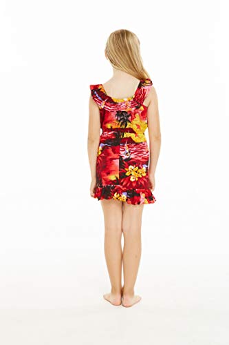 Image of Hawaii Hangover Family Matching Hawaiian Clothes, Sunset Red | Family matching Hawaiian outfits, Sunset Red, lightweight rayon, machine washable, tropical floral print, luaus, cruises