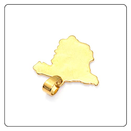 Hip Hop Plated 18K Gold Spain Map Pendant Necklace4