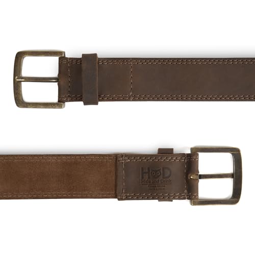 Hide & Drink, Rustic Handmade Full Grain Leather Men's Belt, Two Row Stitch Stylish Design - Everyday Belts for Men4