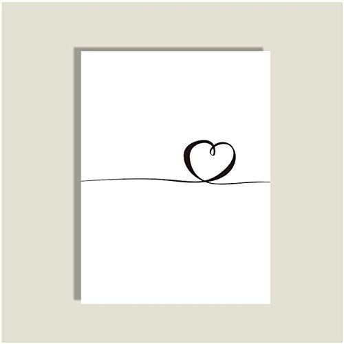 Affiche coeur noir et blanc pour habiller un mur vide avec une toile tendance 50x70cm