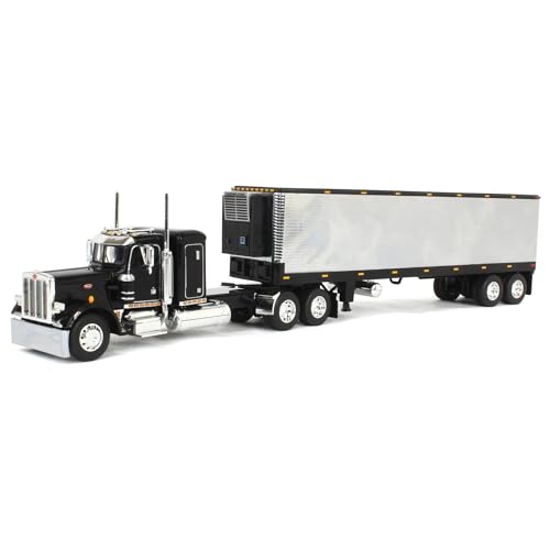 First Gear 1/64 Black & Chrome Peterbilt 359 with 40ft Vintage Reefer Trailer, DCP 60-2043
