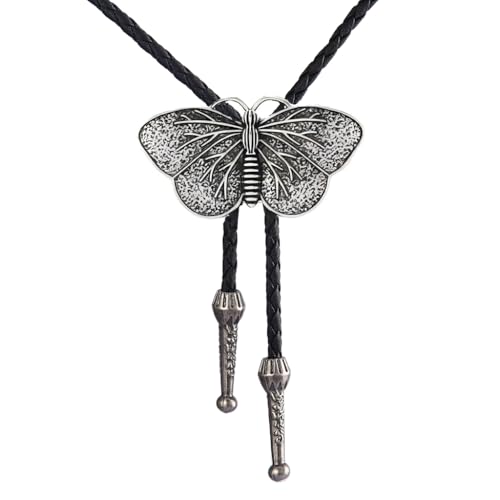 Image of Joxevyia Bolo Tie for Men Vintage Cow Skull Leather Rope Western Cowboy Necktie Vintage Bola Tie Gift for Him