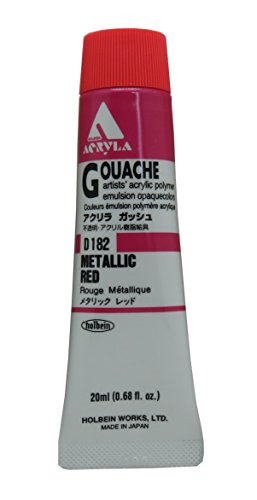 ホルベイン アクリリックガッシュ メタリックレッド D182 20ml 007182