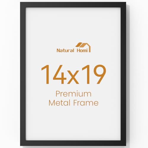 Image of 14x19 Aluminum Metal Picture Frame with Tempered Glass,Black Poster Frame 14 x 19 for Wall Gallery Photo Puzzles Artwork Frames 14 x 19 to Wall Mount Horizontal or Vertical