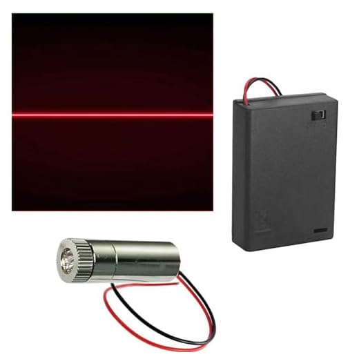Module de Diode Laser, CTRICALVER 1pcs 650nm Rouge de LigneLaser 3-5V, Distance Focale Réglable, avec Lentille en Piastique + 1pcs 4,5V AA Batterie Boite (Forme de la source lumineuse:ligne)