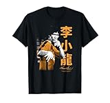 Bruce Lee Iconic Fight Pose Yellow Text Retro Martial Arts T-Shirt