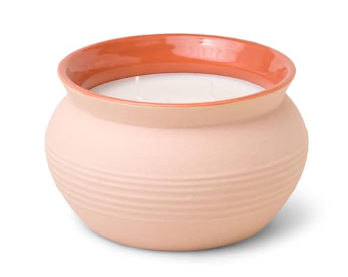 Paddywax Candele profumate Santorini Collection Candela di ispirazione greca in brocca di ceramica opaca, 368 g, fico nero e oliva