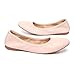 LM Women's Ballet Flats Round Toe Slip On Flats Shoes Casual Dress Shoes Foldable Portable Travel Ballet Flat (9, Pink)