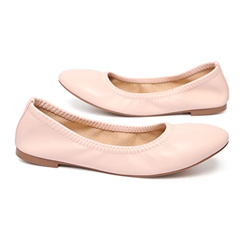 Image of LM Women's Ballet Flats Round Toe Slip On Flats Shoes Casual Dress Shoes Foldable Portable Travel Ballet Flat