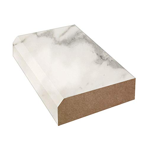 Bevel Edge Laminate Countertop Trim: Calacatta Marble