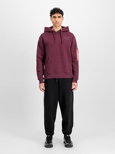 Sweatshirt à capuche Alpha Industries homme XS sweat Dark Cherry avec imprimé