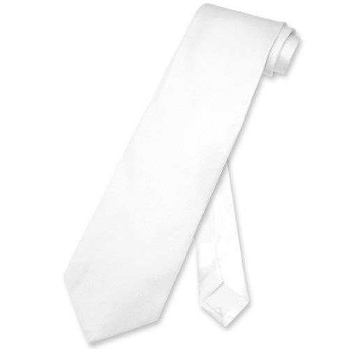 Biagio 100% SILK NeckTie EXTRA LONG Solid WHITE Color Men's XL Neck Tie