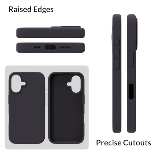 Image of SPRIG Compatible with iPhone 16 Premium SilkTone (Liquid Silicone) Back Cover Drop Tested Shock Proof Mobile Case for Men, Women, Boys and Girls with Camera Protection (Charcoal Grey)