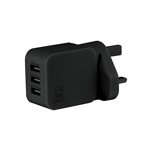 Juice Triple Three USB Port Universal Mains Charger, 3.4A, Black