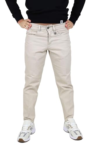 Pantalon homme John Richmond beige idéal pour le bureau et les sorties décontractées