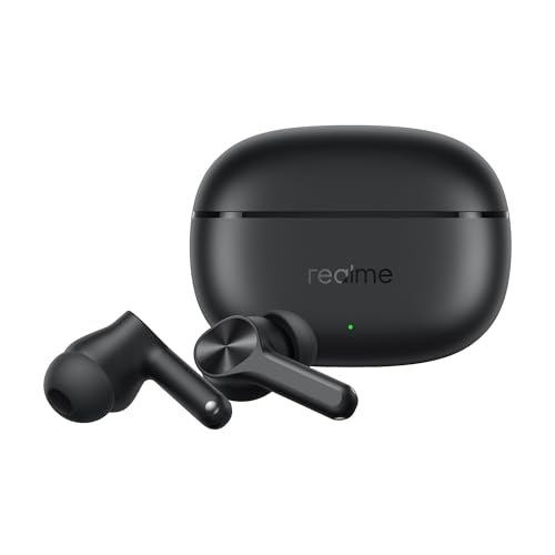Image of realme Buds T200x True Wireless Earbuds with 12.4mm Dynamic Bass Drivers, 25 dB ANC, Quad Mic, 45ms Latency, Upto 48 Hrs Playback, Fast Charge, IP55 Rated, BT 5.4 (Pure Black)