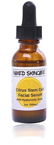 Naked Skincare - Citrus Stem Cell Face Serum with Hyaluronic Acid 1oz Best Natural Anti-Aging Formula for Fine Lines, Wrinkles. Deep Hydrating and Moisturizing, Fragrance-free.